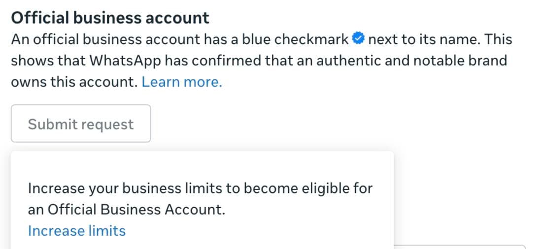 Tooltip: Increase your business limits to become eligible
